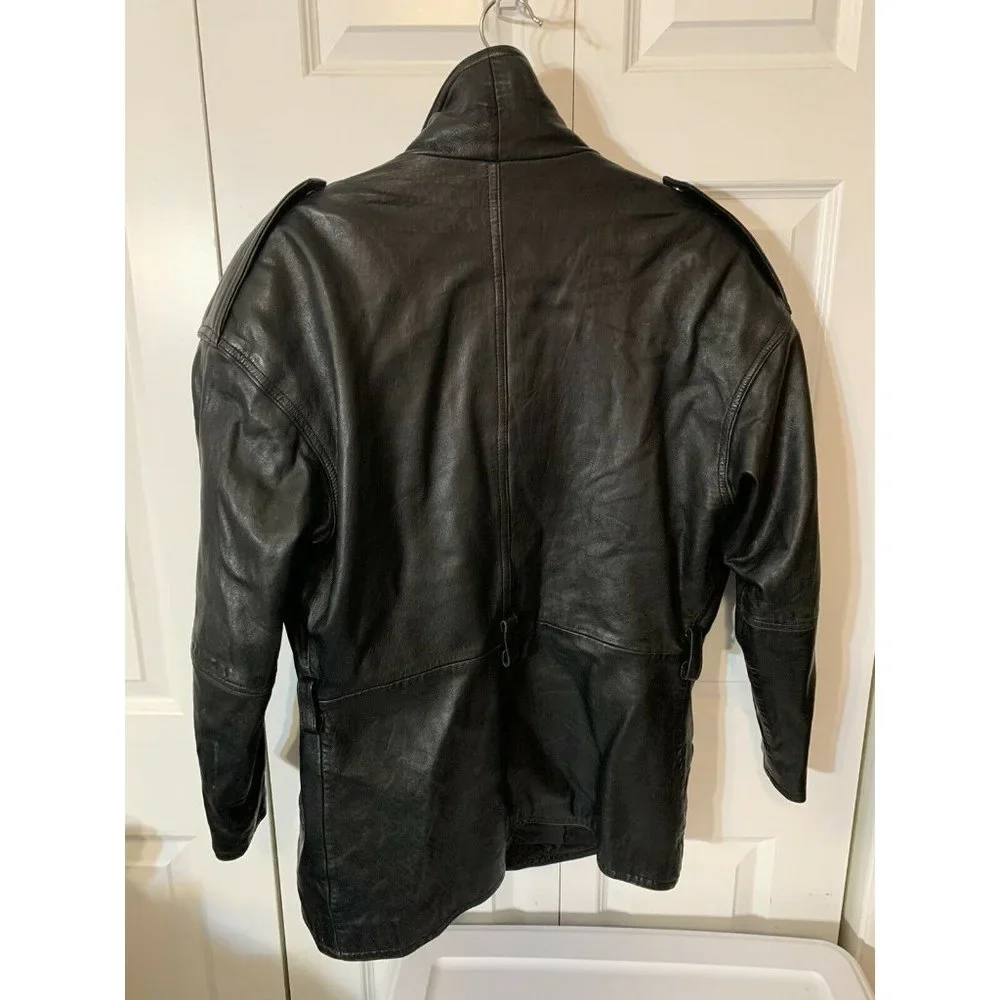 Vtg Miropa Black Leather Jacket Men’s Sz‎ S